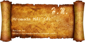Hromada Máté névjegykártya
